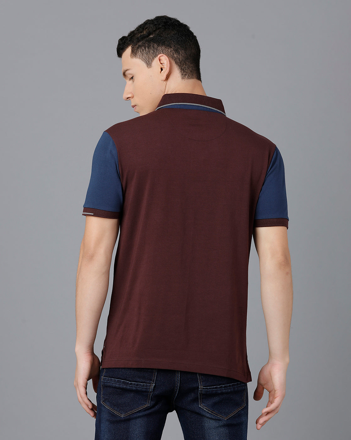 Classic Polo Mens Cotton Half Sleeve Color Block Slim Fit Multicolor Polo Neck T-Shirt | Prm - 727 B