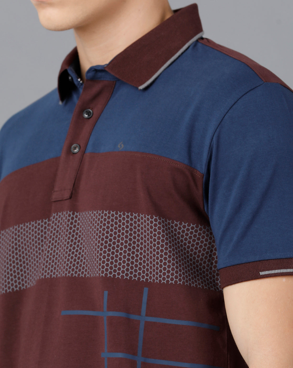 Classic Polo Mens Cotton Half Sleeve Color Block Slim Fit Multicolor Polo Neck T-Shirt | Prm - 727 B