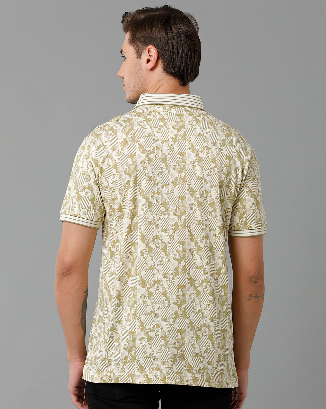 Classic Polo Men's Cotton Half Sleeve Printed Slim Fit Polo Neck Yellow Color T-Shirt | Scant - 14 B