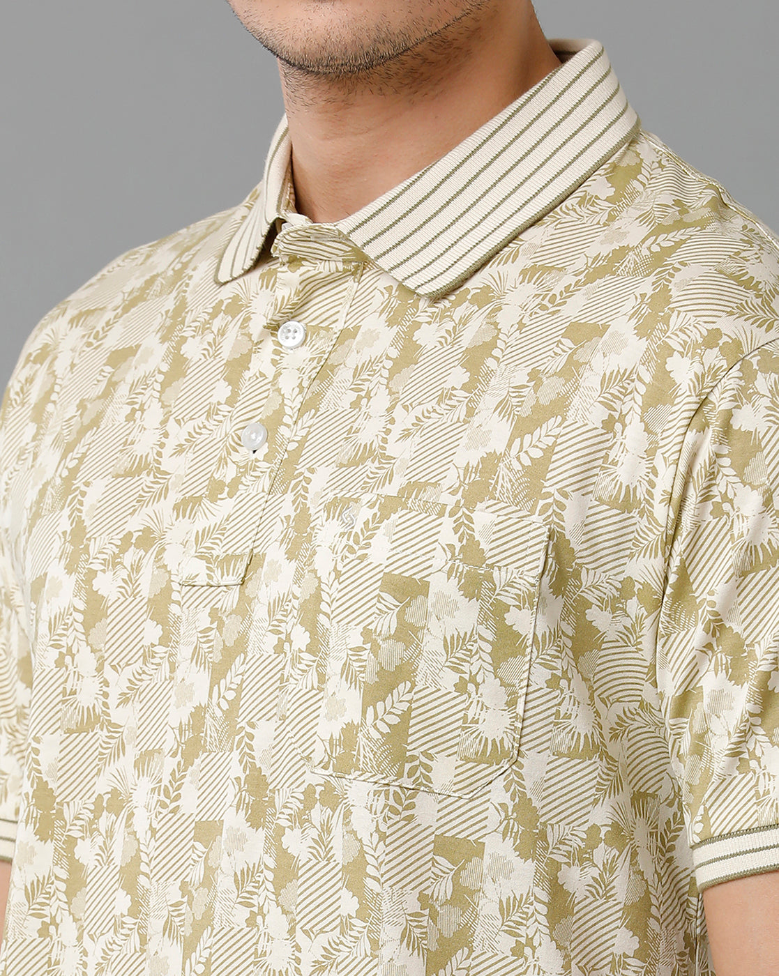 Classic Polo Men's Cotton Half Sleeve Printed Slim Fit Polo Neck Yellow Color T-Shirt | Scant - 14 B