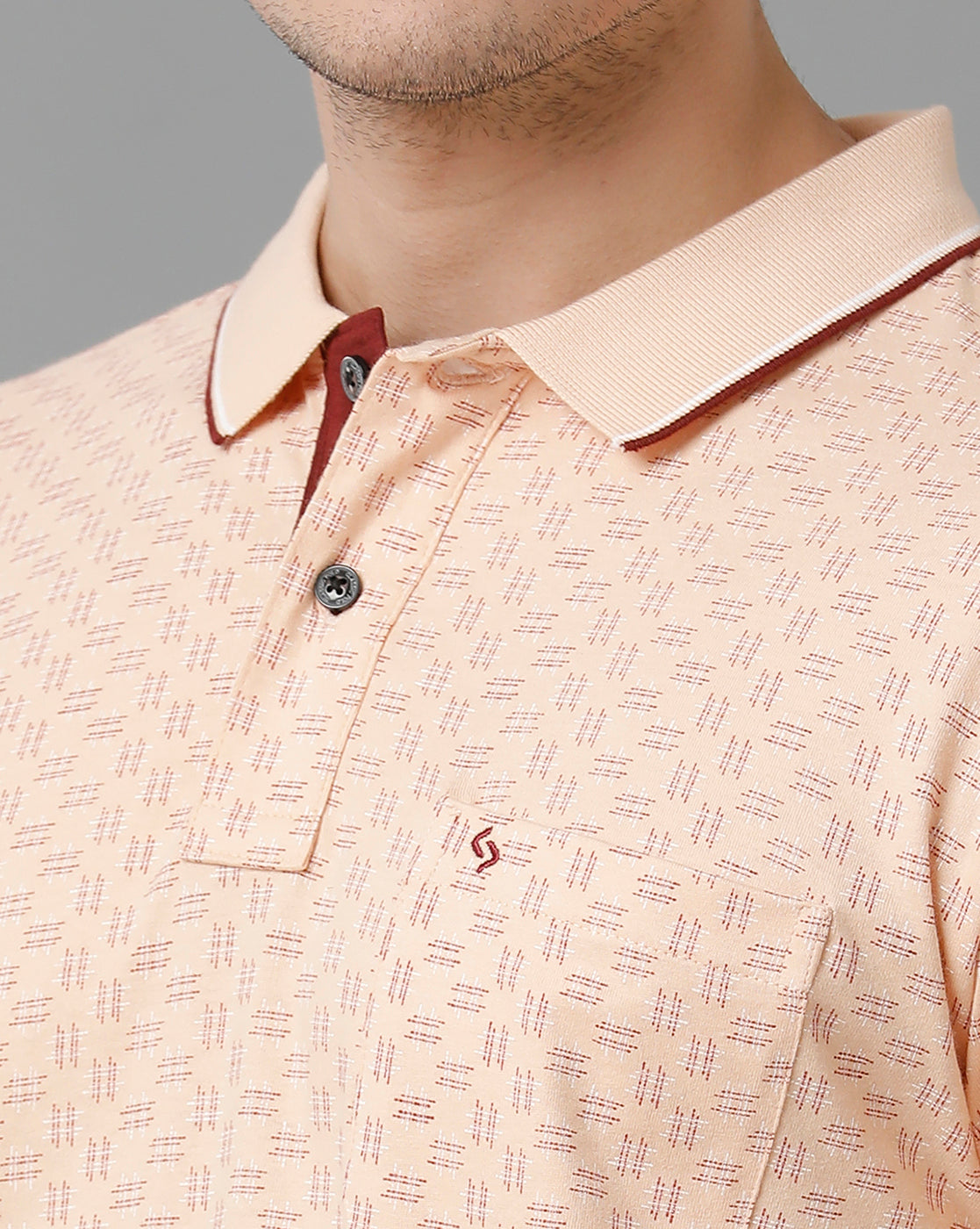 Classic Polo Men's Cotton Half Sleeve Printed Slim Fit Polo Neck Cream Color T-Shirt | Bello - 194 A