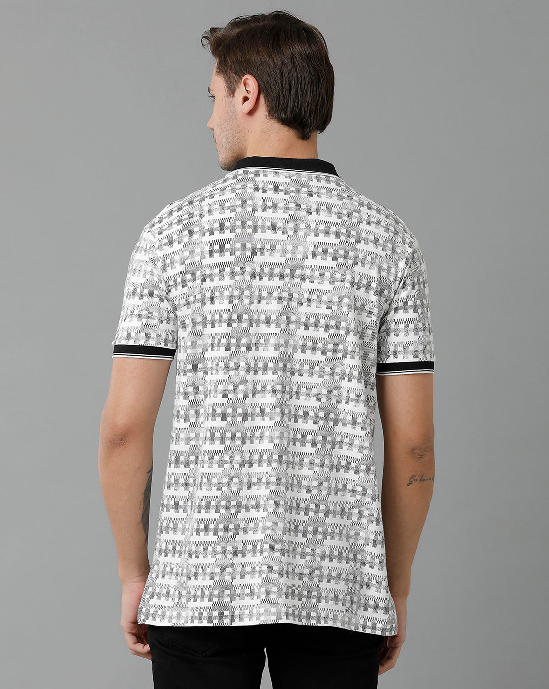 Classic Polo Men's Cotton Half Sleeve Printed Slim Fit Polo Neck Black Color T-Shirt | Beau - 199 B