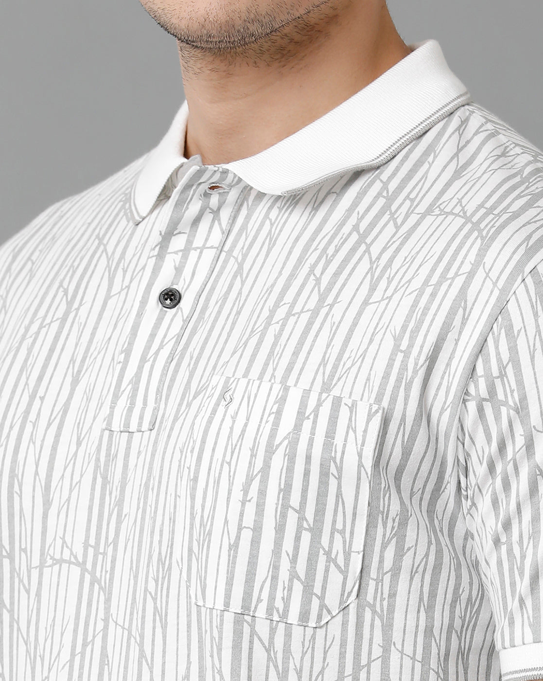 Classic Polo Men's Cotton Half Sleeve Printed Slim Fit Polo Neck White Color T-Shirt | Bello - 200 A