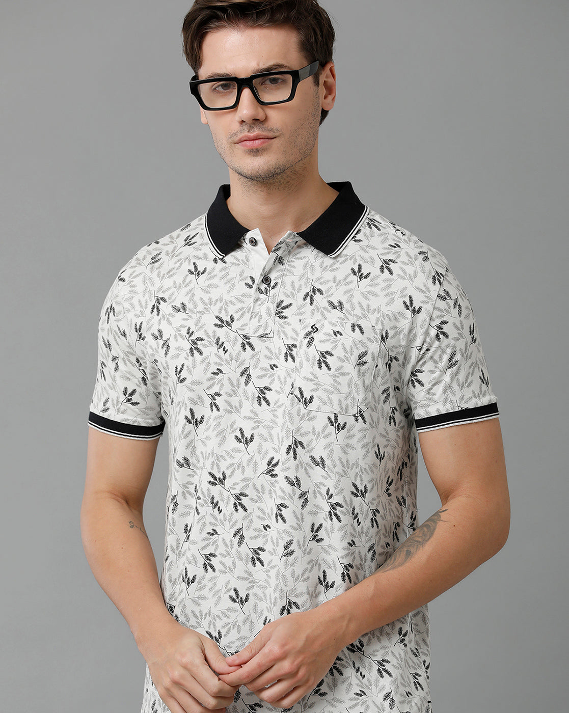 Classic Polo Men's Cotton Half Sleeve Printed Slim Fit Polo Neck Multicolor T-Shirt | Bello - 199 A