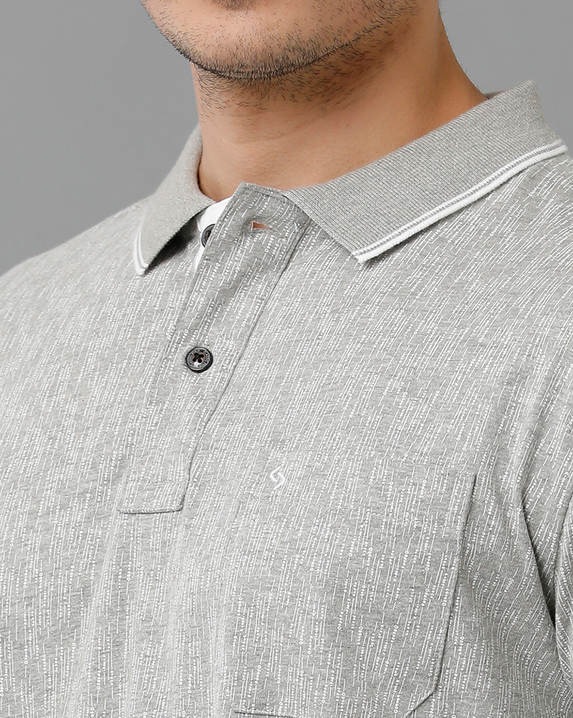 Classic Polo Men's Cotton Half Sleeve Printed Slim Fit Polo Neck Grey Color T-Shirt | Bello - 197 A