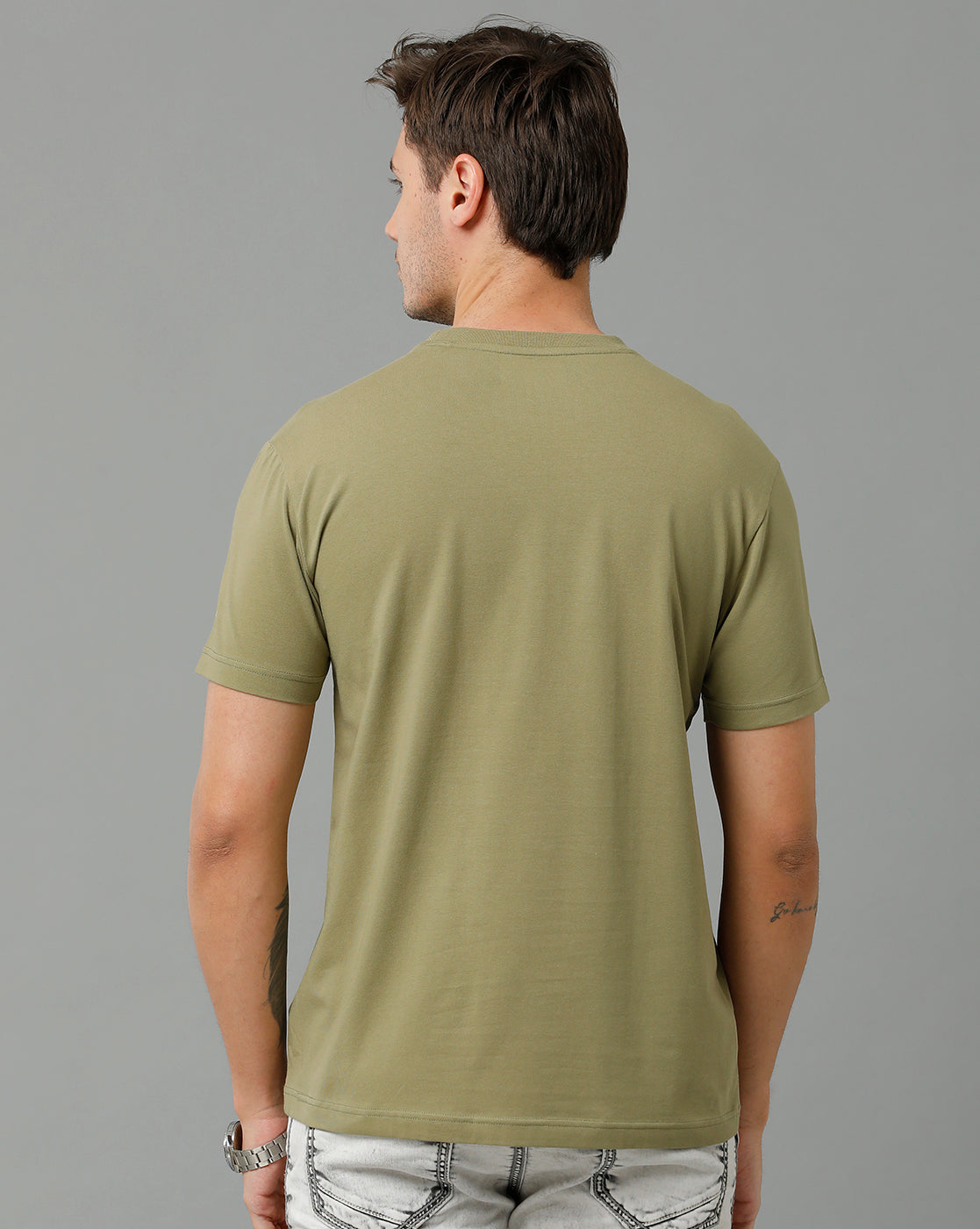 Classic Polo Men's Cotton Half Sleeve Printed Slim Fit Round Neck Yellow Color T-Shirt | Baleno - 508 A