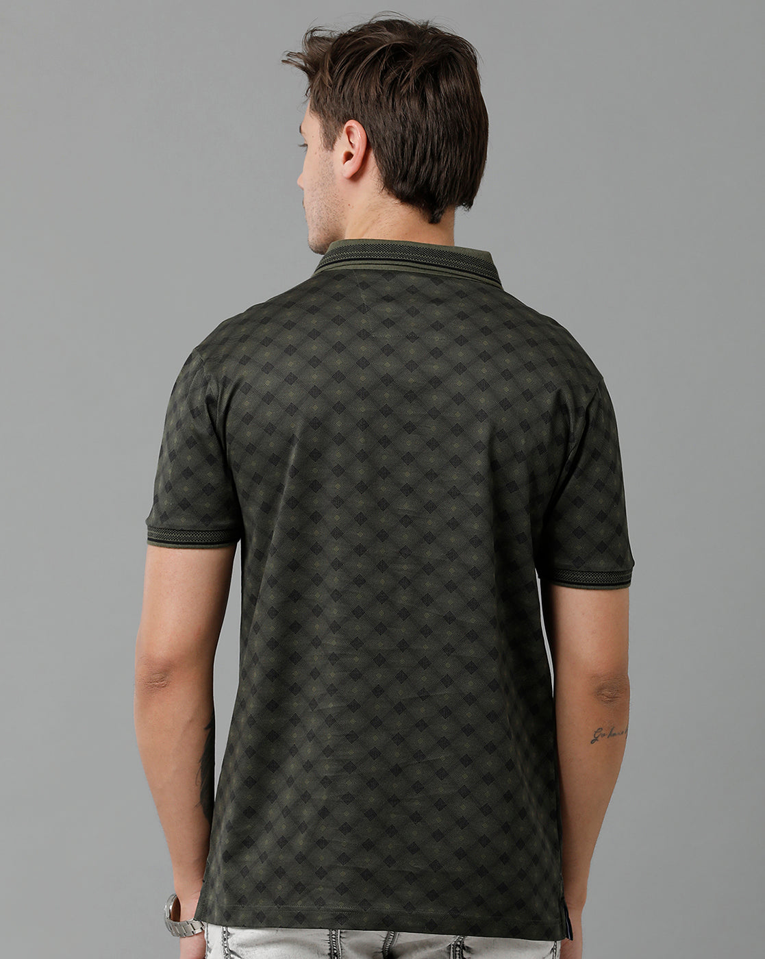 Classic Polo Men's Cotton Half Sleeve Printed Slim Fit Polo Neck Black Color T-Shirt | Scant - 18 A