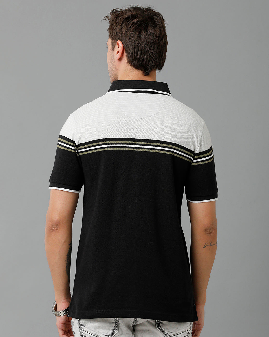 Classic Polo Men's Cotton Blend Half Sleeve Striped Slim Fit Polo Neck Multicolor T-Shirt | Vta - 235 B