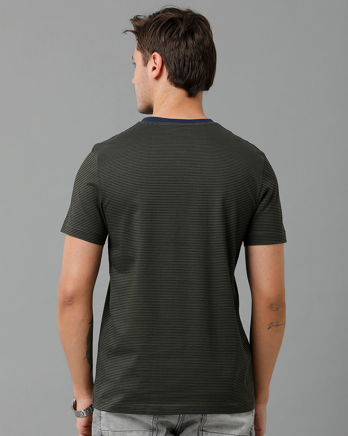 CP BRO Men's Cotton Half Sleeve Printed Slim Fit Round Neck Black Color T-Shirt | Brcn - 519 A