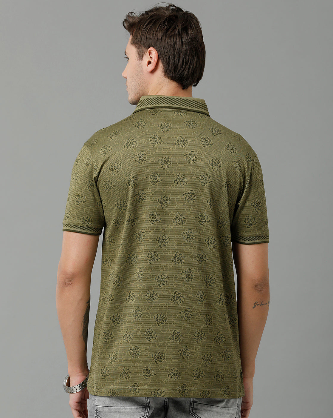 Classic Polo Men's Cotton Half Sleeve Printed Slim Fit Polo Neck Green Color T-Shirt | Scant - 15 A