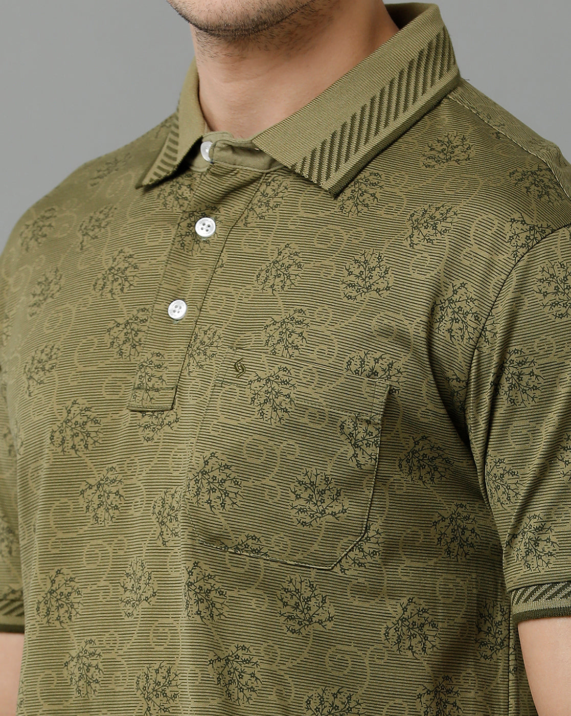 Classic Polo Men's Cotton Half Sleeve Printed Slim Fit Polo Neck Green Color T-Shirt | Scant - 15 A