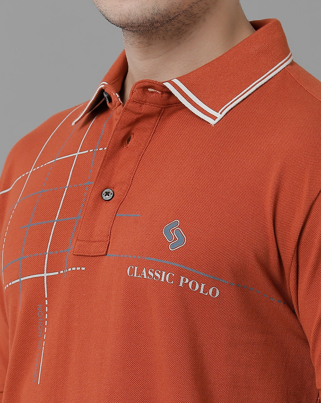 Classic Polo Men's Cotton Half Sleeve Printed Slim Fit Polo Neck Red Color T-Shirt | Vivid Polo - 04 B