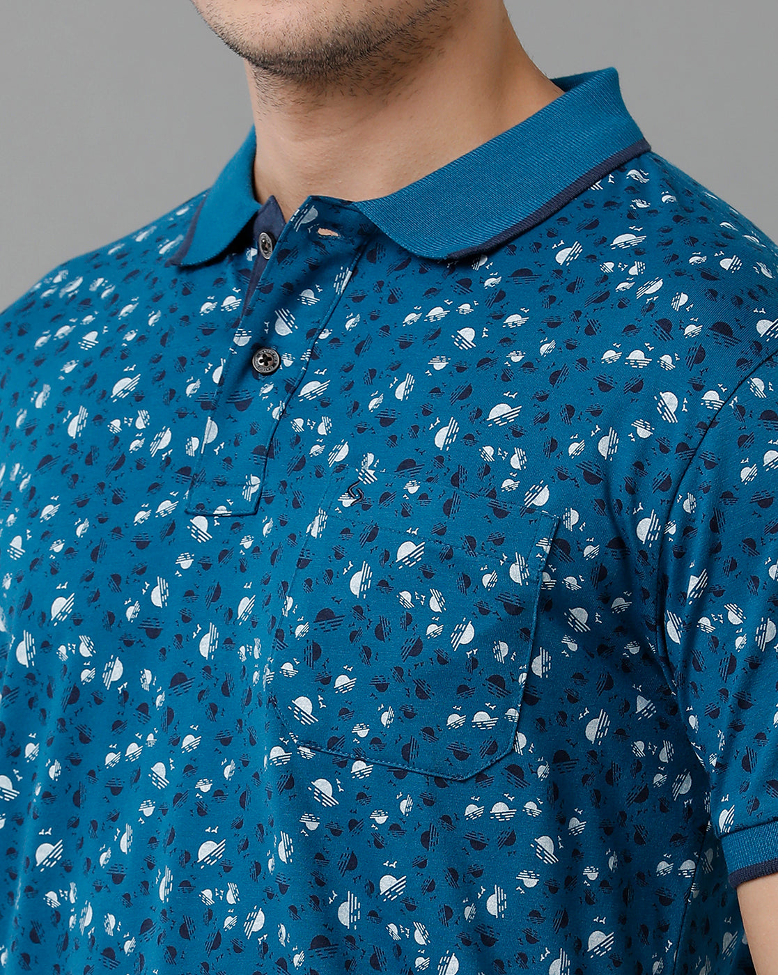 Classic Polo Men's Cotton Half Sleeve Printed Slim Fit Polo Neck Multicolor T-Shirt | Bello - 205 A