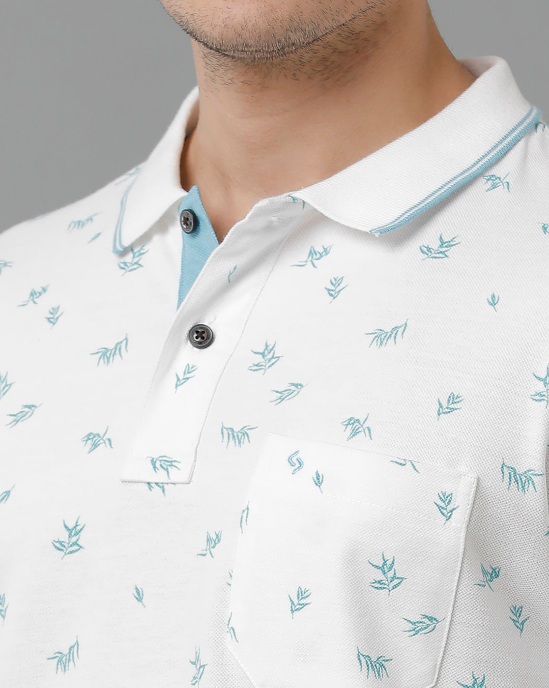 Classic Polo Men's Cotton Half Sleeve Printed Slim Fit Polo Neck White Color T-Shirt | Beau - 191 A