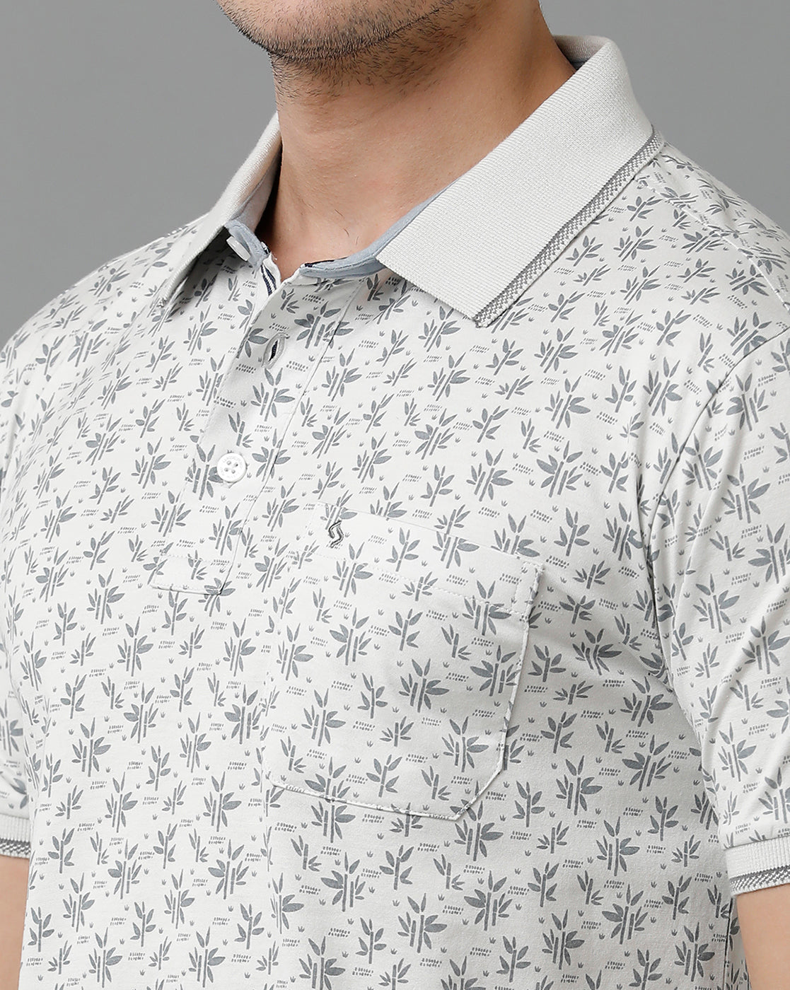 Classic Polo Men's Cotton Half Sleeve Printed Slim Fit Polo Neck Cream Color T-Shirt | Scant - 12 B