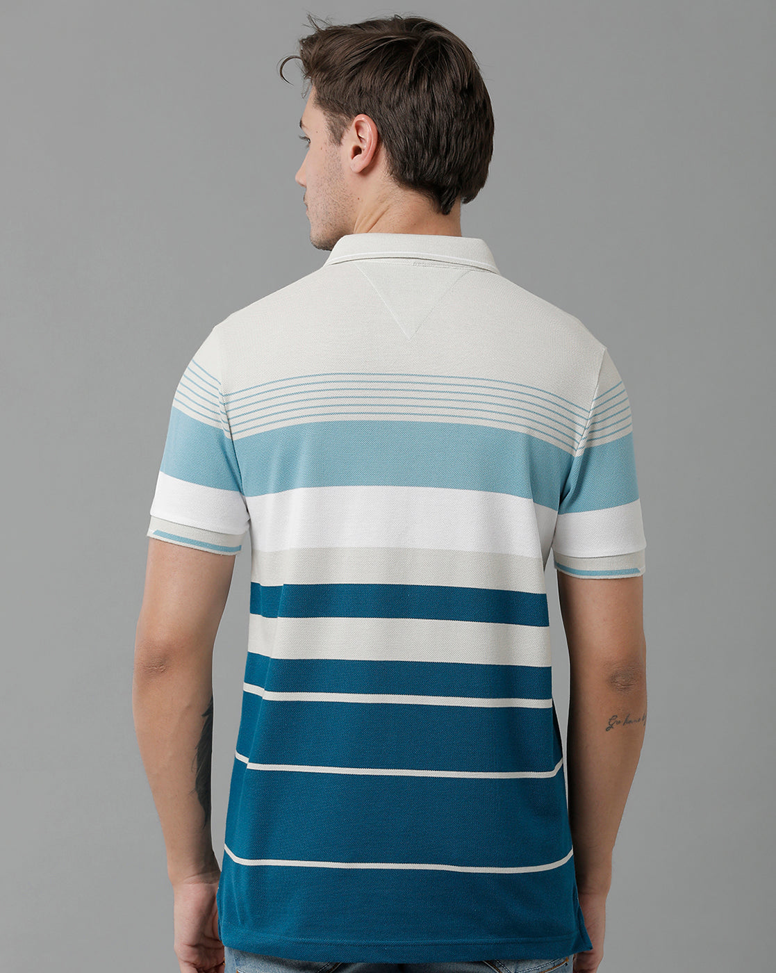 Classic Polo Men's Cotton Blend Half Sleeve Striped Slim Fit Polo Neck Multicolor T-Shirt | Vta - 234 B
