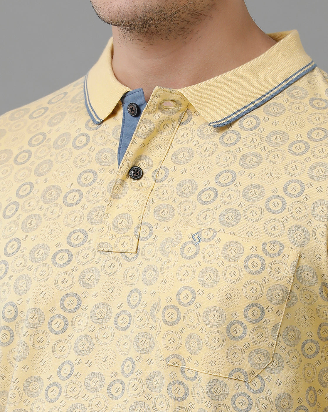 Classic Polo Men's Cotton Half Sleeve Printed Slim Fit Polo Neck Yellow Color T-Shirt | Bello - 195 A