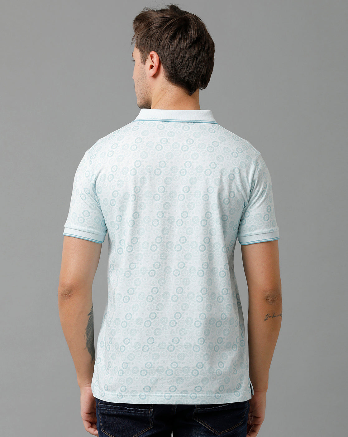 Classic Polo Men's Cotton Half Sleeve Printed Slim Fit Polo Neck White Color T-Shirt | Bello - 195 B