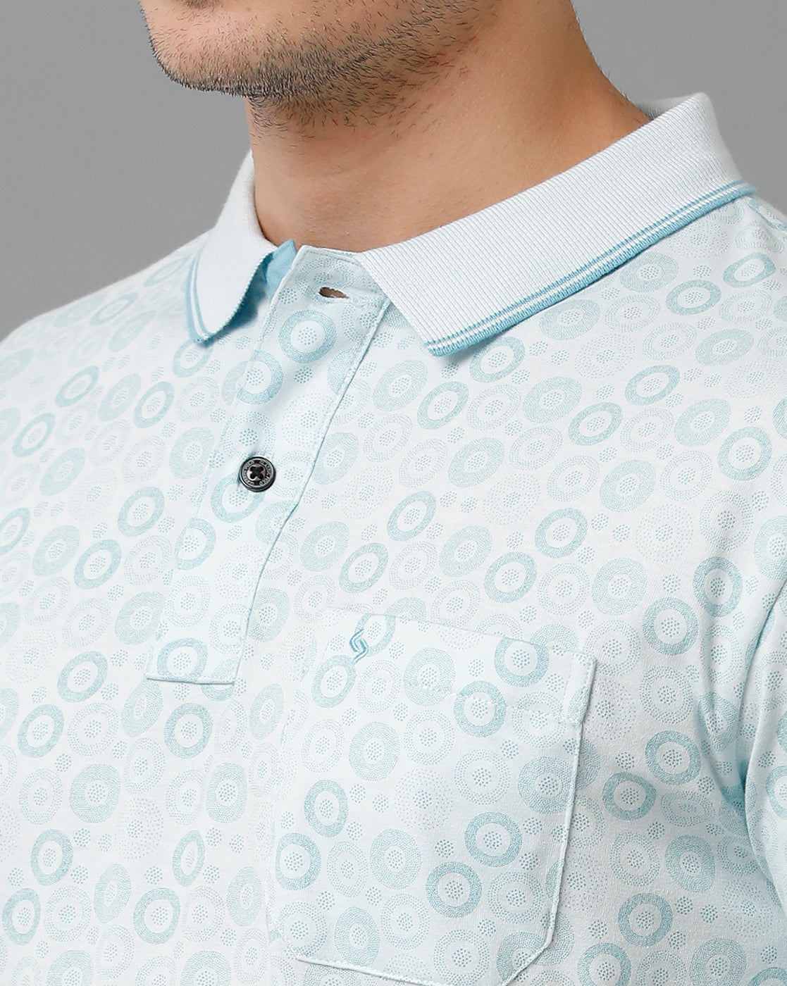 Classic Polo Men's Cotton Half Sleeve Printed Slim Fit Polo Neck White Color T-Shirt | Bello - 195 B