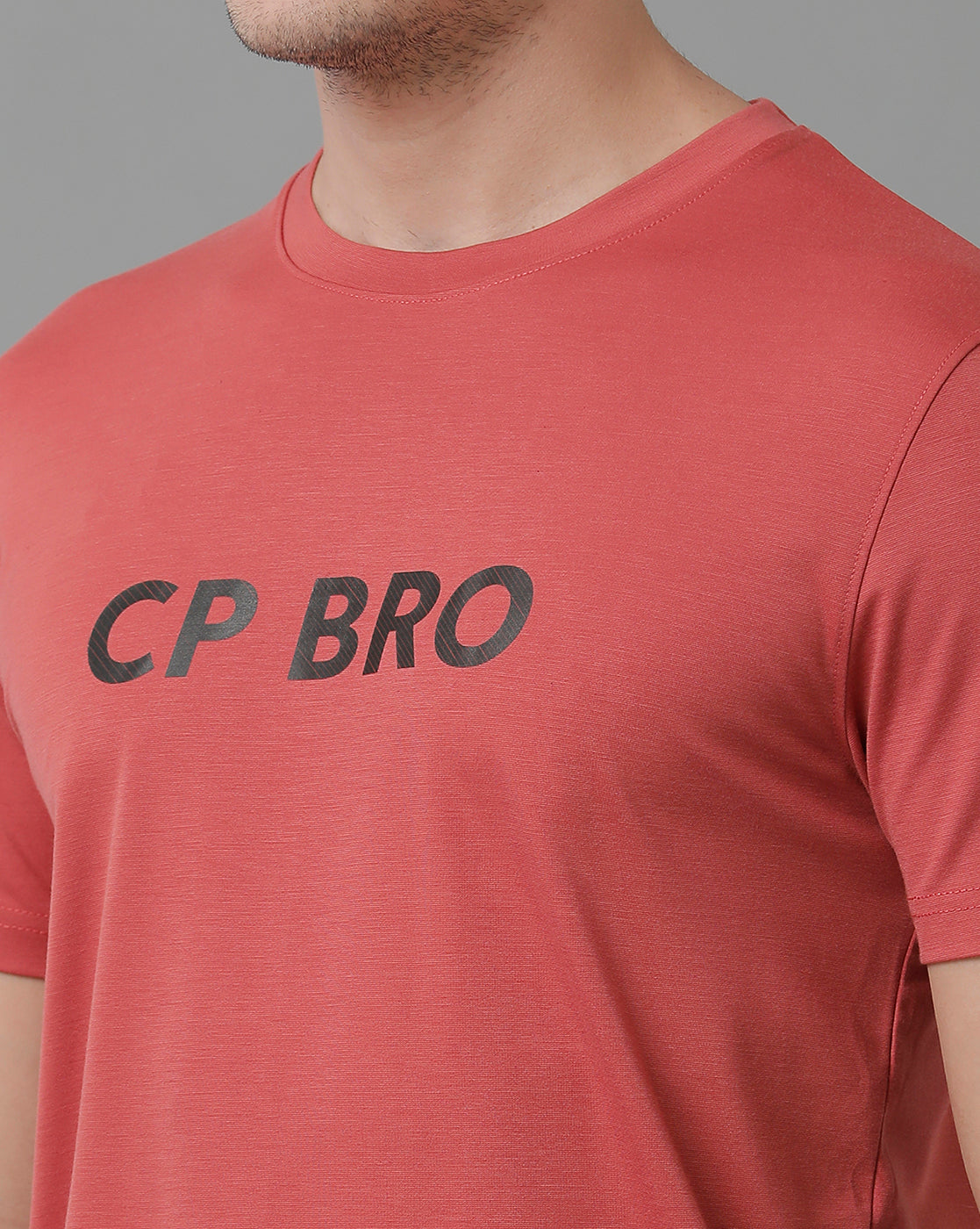 CP BRO Men's Cotton Half Sleeve Printed Slim Fit Round Neck Red Color T-Shirt | Brcn - 535 A