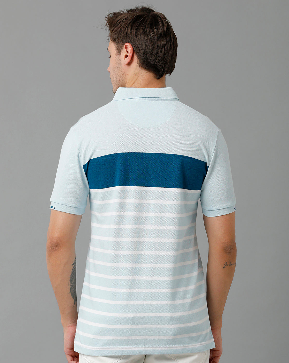 Classic Polo Men's Cotton Blend Half Sleeve Striped Slim Fit Polo Neck Multicolor T-Shirt | Vta - 231 B
