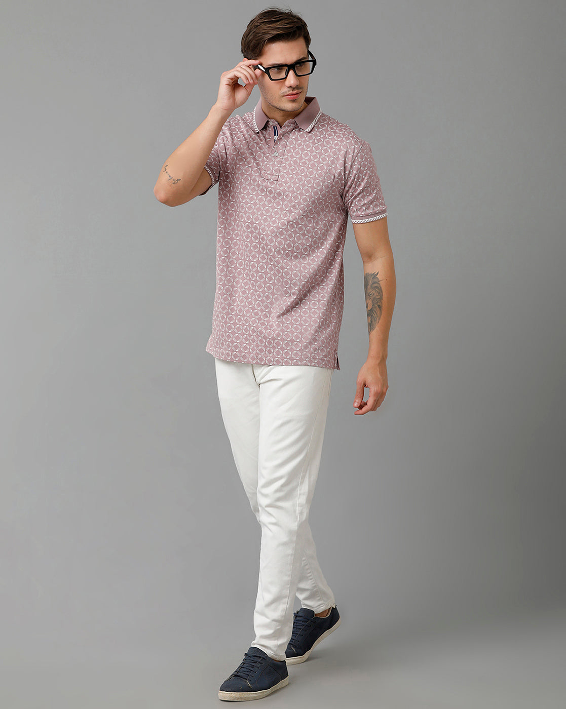 Classic Polo Men's Cotton Half Sleeve Printed Slim Fit Polo Neck Brown Color T-Shirt | Scant - 13 B