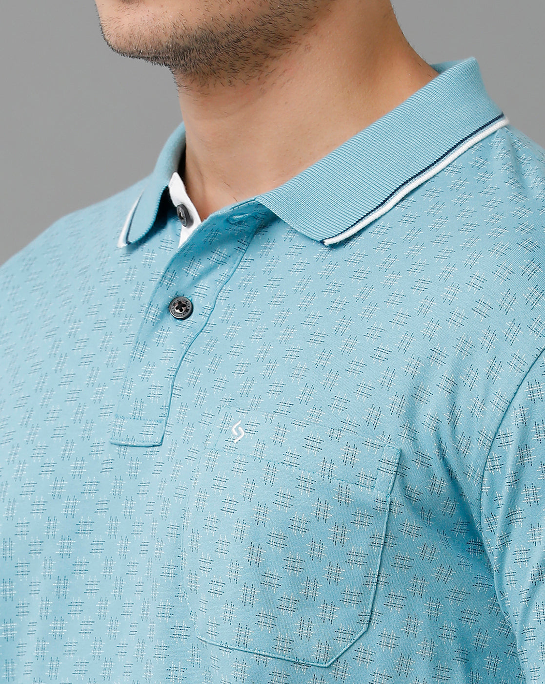 Classic Polo Men's Cotton Half Sleeve Printed Slim Fit Polo Neck Blue Color T-Shirt | Bello - 194 B