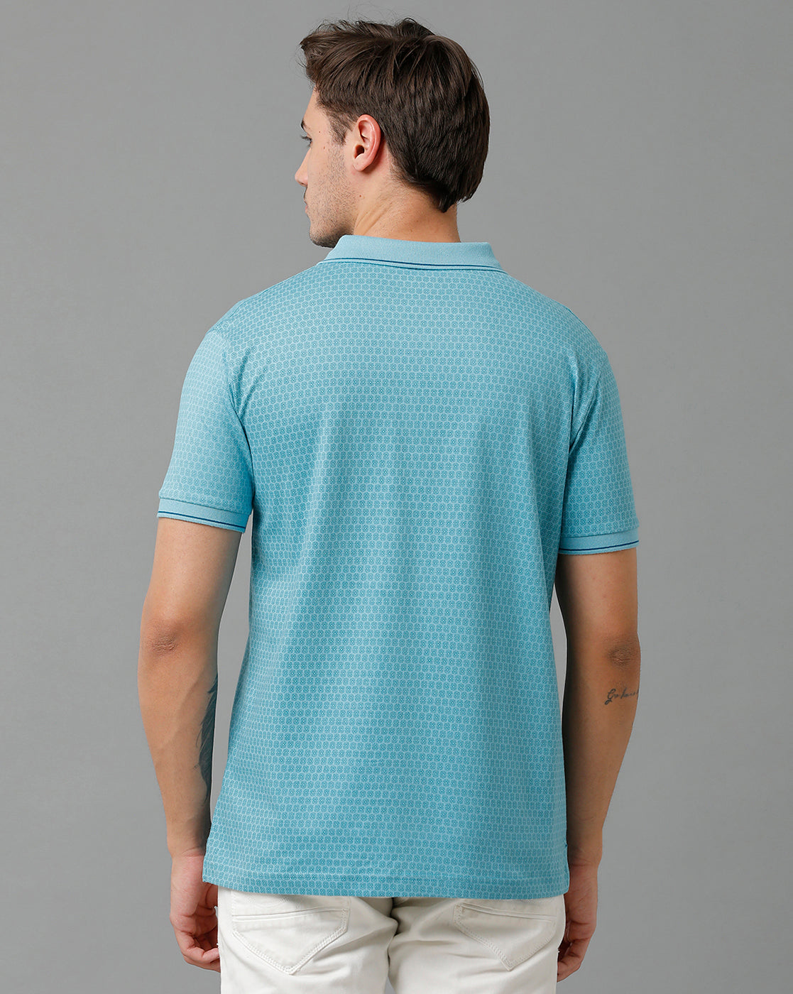 Classic Polo Men's Cotton Half Sleeve Printed Slim Fit Polo Neck Blue Color T-Shirt | Bello - 192 B