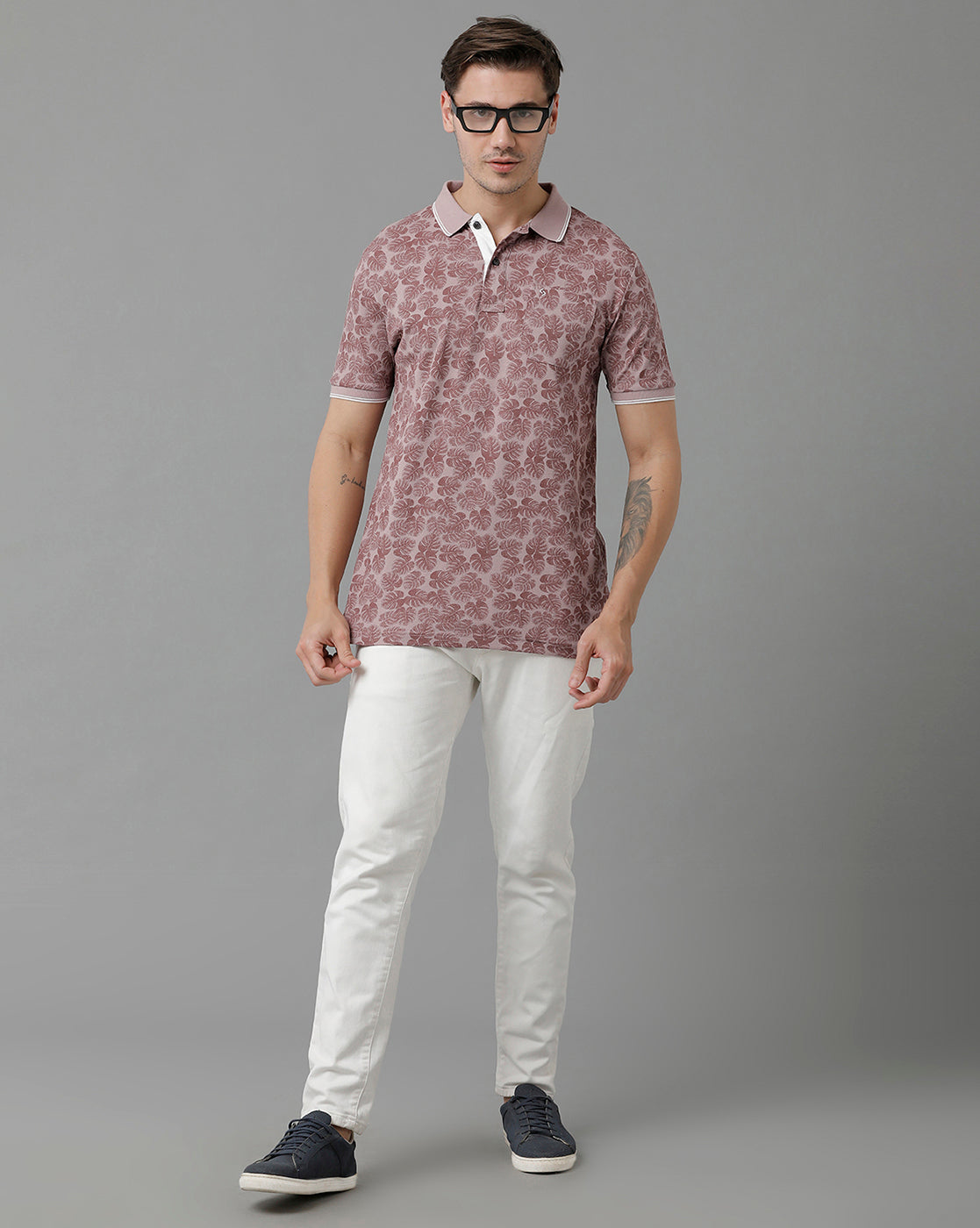 Classic Polo Men's Cotton Half Sleeve Printed Slim Fit Polo Neck Marroon Color T-Shirt | Beau - 193 B