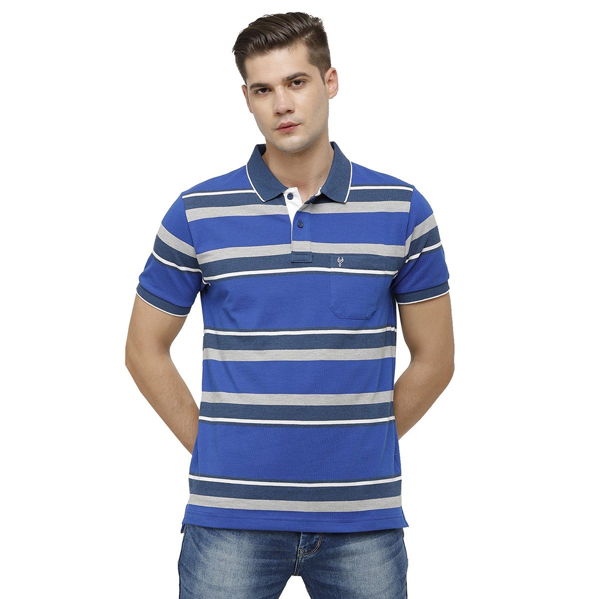 Classic Polo Mens Polo Collar Half Sleeve Multicolor Slim Fit Enriched Cotton T-shirt ADORE - 145 B SF P T-shirt Classic Polo 