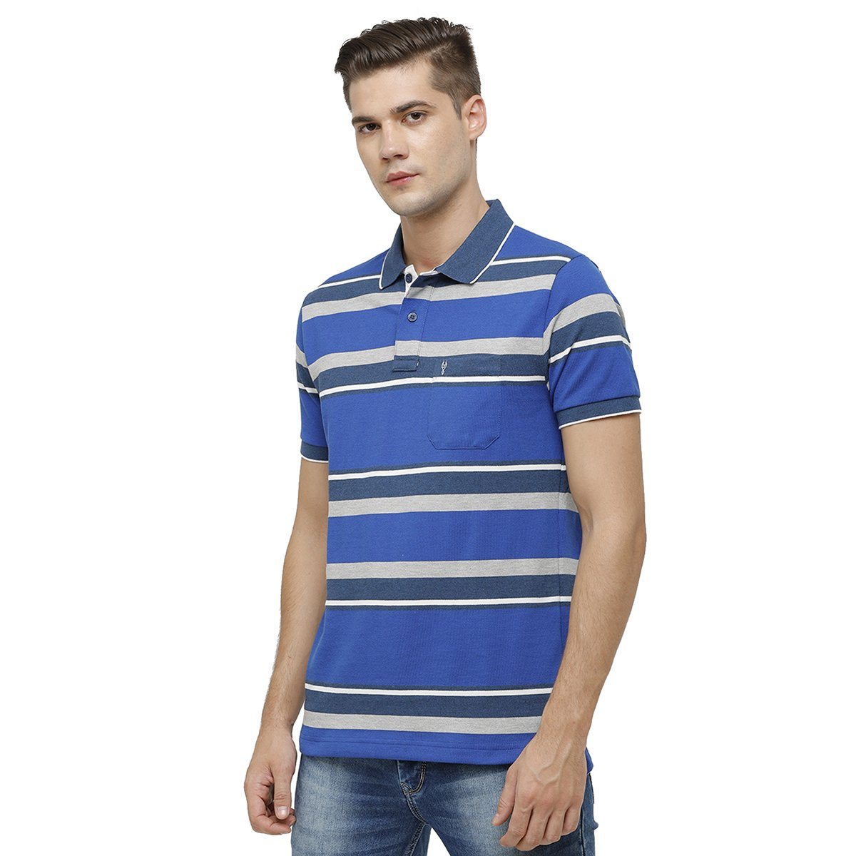 Classic Polo Mens Polo Collar Half Sleeve Multicolor Slim Fit Enriched Cotton T-shirt ADORE - 145 B SF P T-shirt Classic Polo 