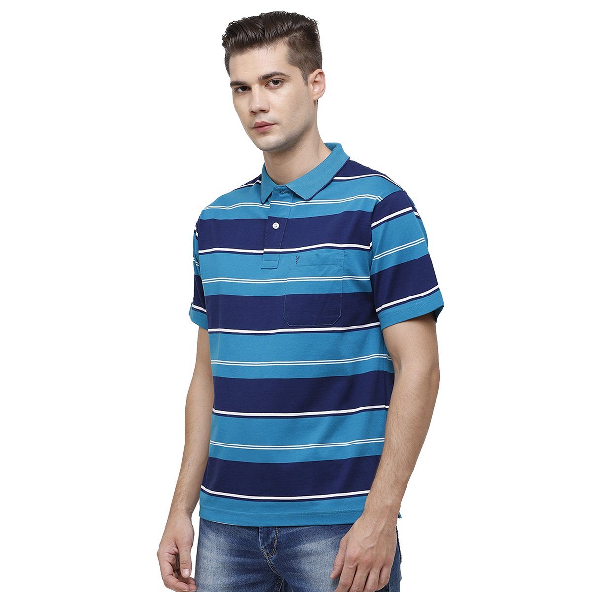 Classic Polo Mens Polo Collar Half Sleeve Multicolor Authentic Fit 100% Cotton Mercerized T-shirt AP - 44 B AF P T-shirt Classic Polo 