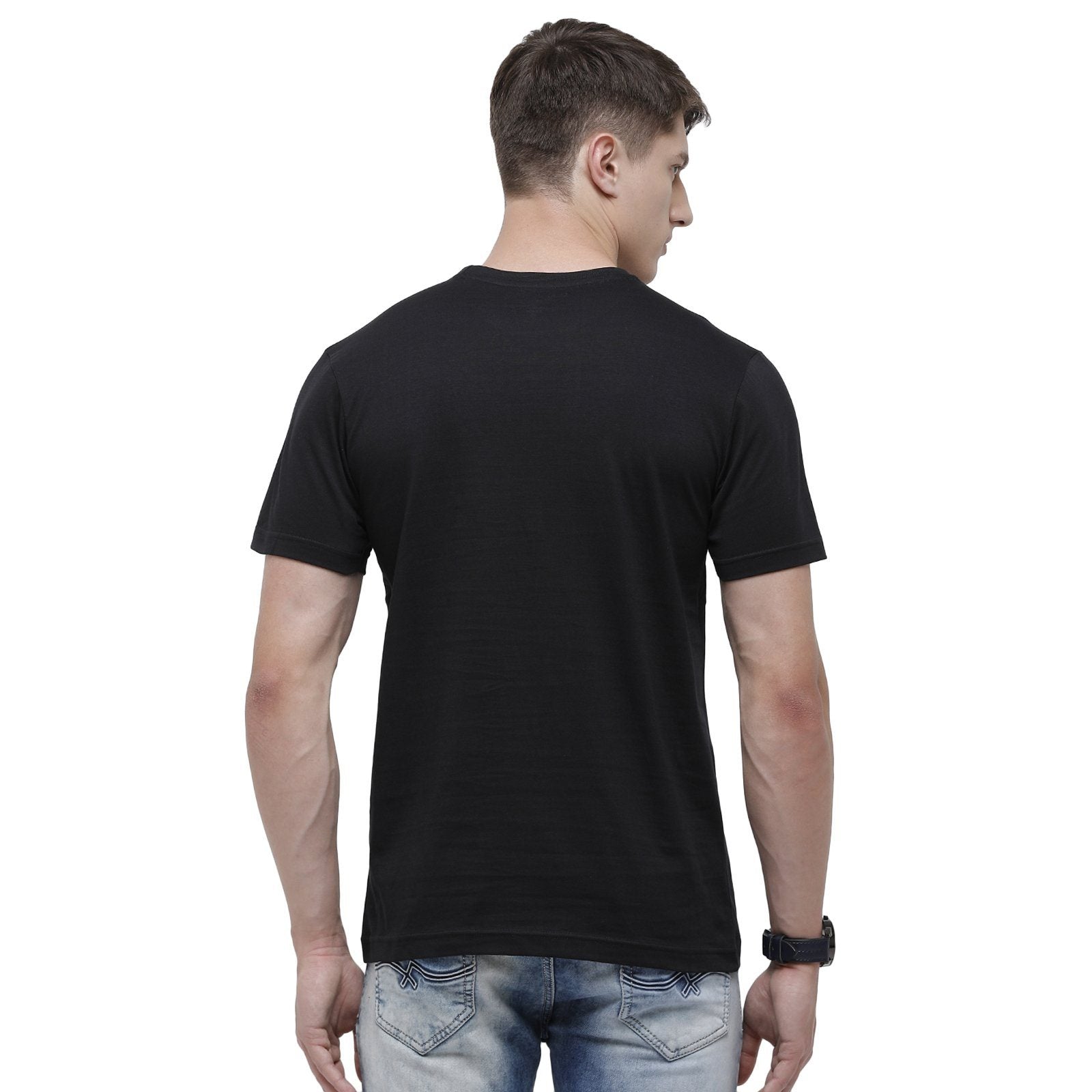 Classic polo Men's Round Neck Half Sleeve Black 100% Cotton T-Shirt BALENO - 365 A SF C T-shirt Classic Polo 