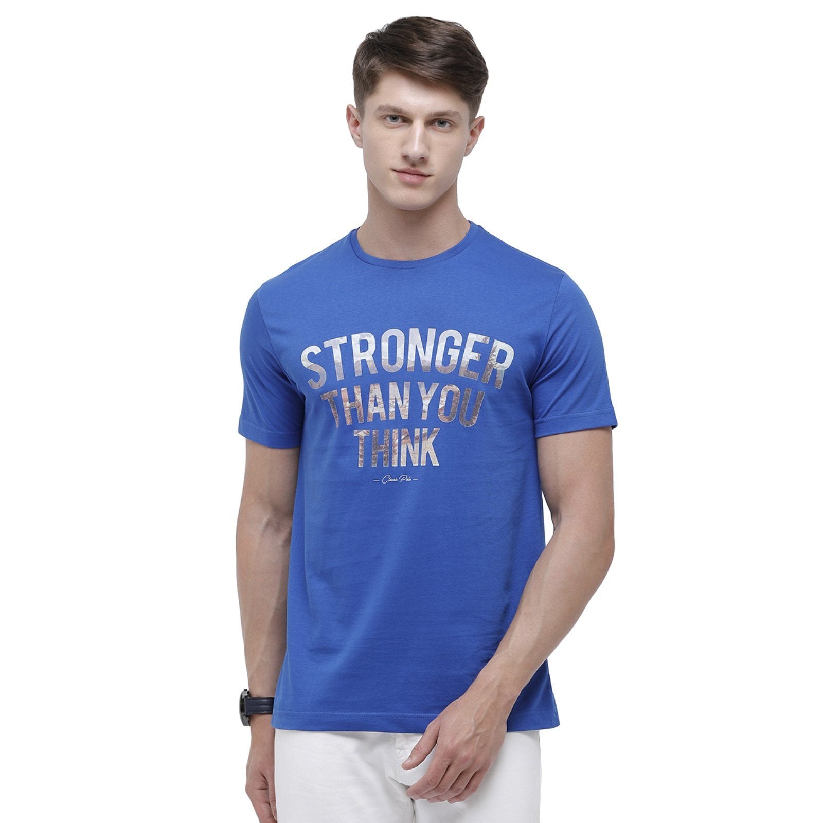 Classic polo Men's Round Neck Half Sleeve Royal Blue 100% Cotton T-Shirt BALENO - 366 A SF C T-shirt Classic Polo 