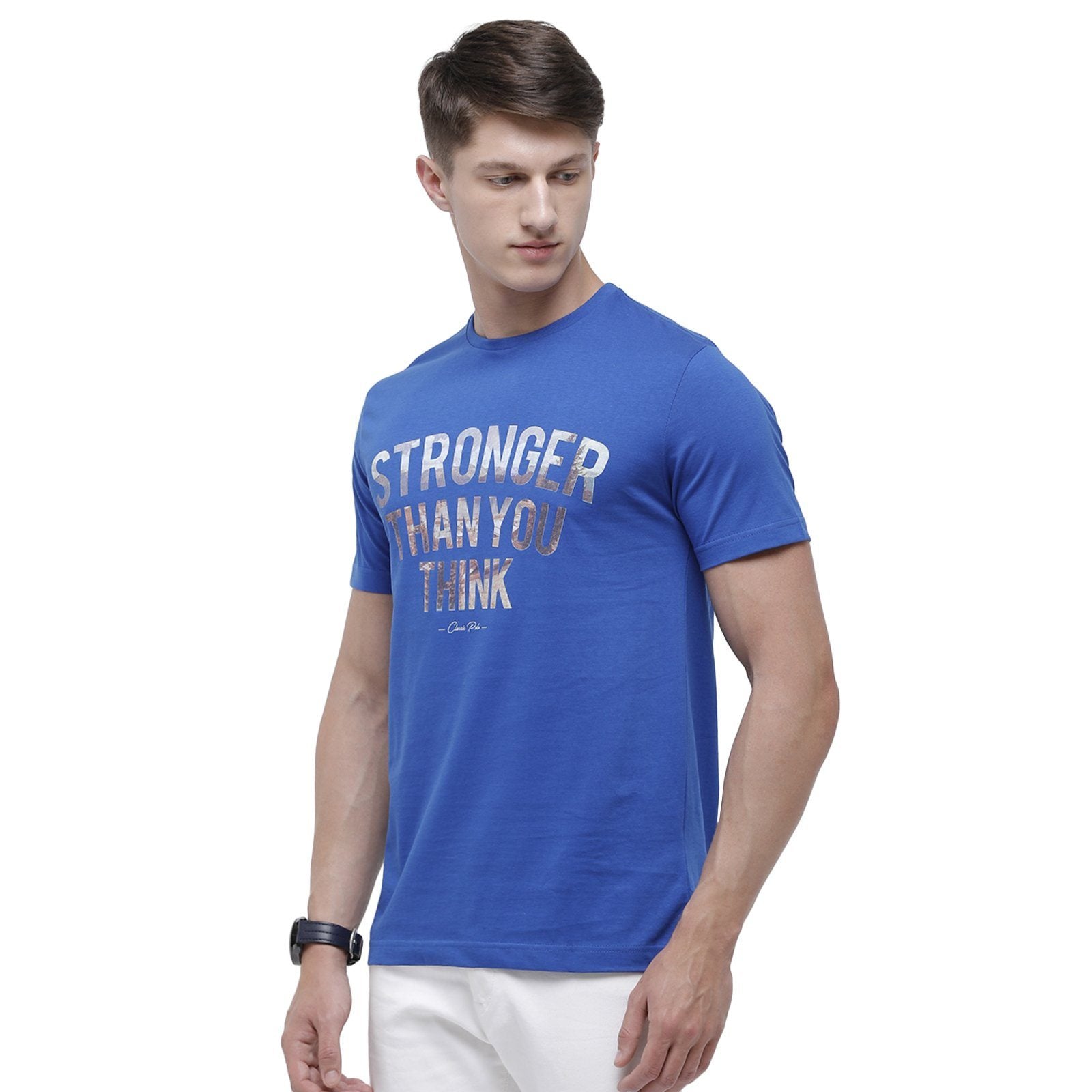 Classic polo Men's Round Neck Half Sleeve Royal Blue 100% Cotton T-Shirt BALENO - 366 A SF C T-shirt Classic Polo 