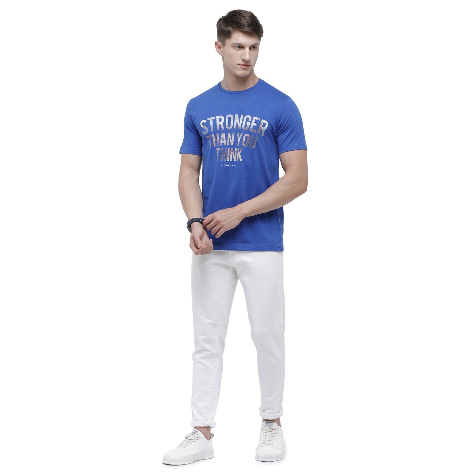 Classic polo Men's Round Neck Half Sleeve Royal Blue 100% Cotton T-Shirt BALENO - 366 A SF C T-shirt Classic Polo 