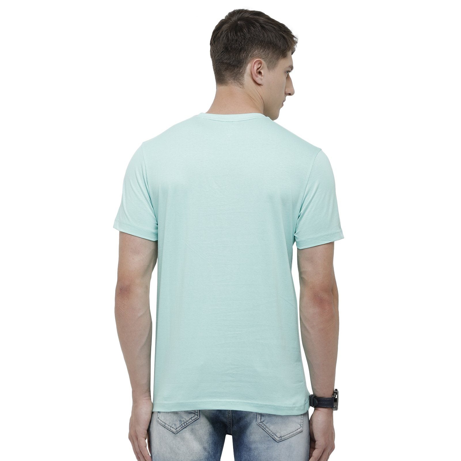 Classic polo Men's Round Neck Half Sleeve Turquoise 100% Cotton T-Shirt BALENO - 366 B SF C T-shirt Classic Polo 