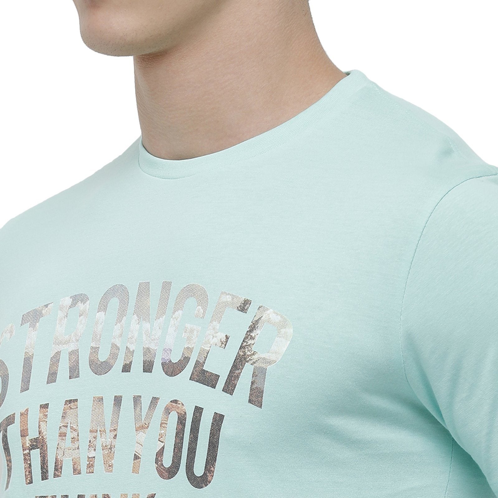 Classic polo Men's Round Neck Half Sleeve Turquoise 100% Cotton T-Shirt BALENO - 366 B SF C T-shirt Classic Polo 