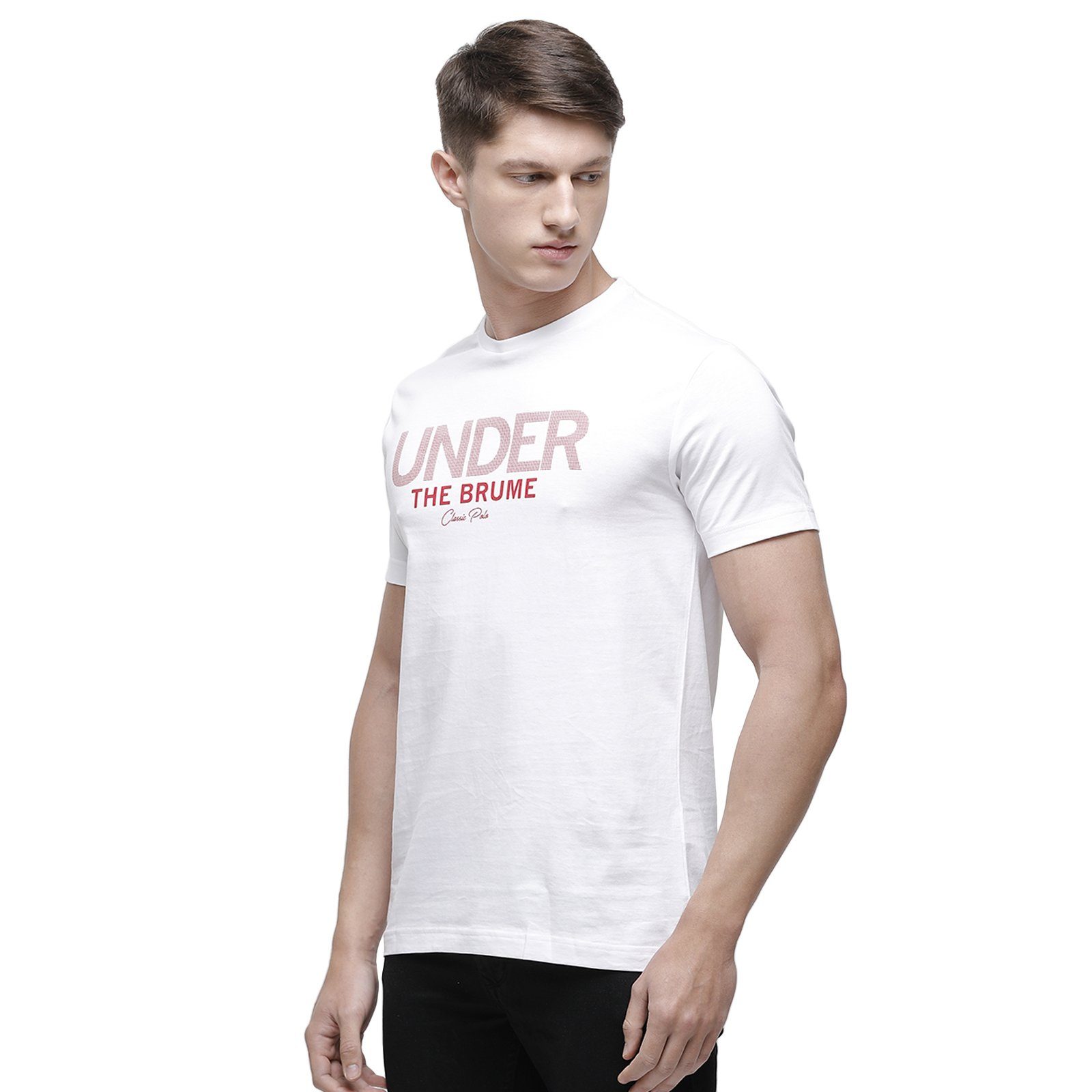Classic polo Men's Round Neck Half Sleeve White 100% Cotton T-Shirt BALENO - 370 A SF C T-shirt Classic Polo 