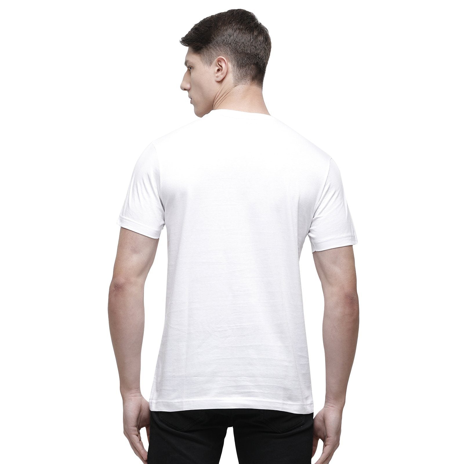 Classic polo Men's Round Neck Half Sleeve White 100% Cotton T-Shirt BALENO - 370 A SF C T-shirt Classic Polo 