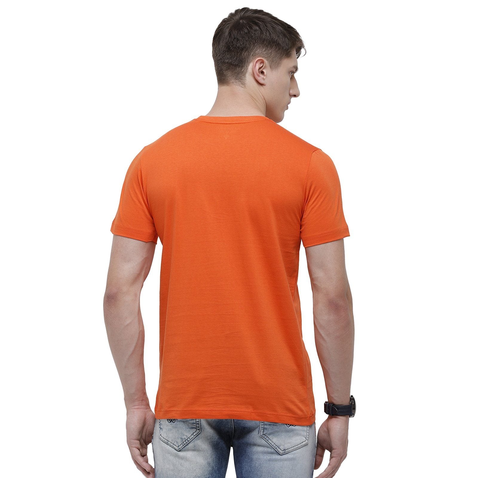 Classic polo Men's Round Neck Half Sleeve Orange 100% Cotton T-Shirt BALENO - 370 B SF C T-shirt Classic Polo 
