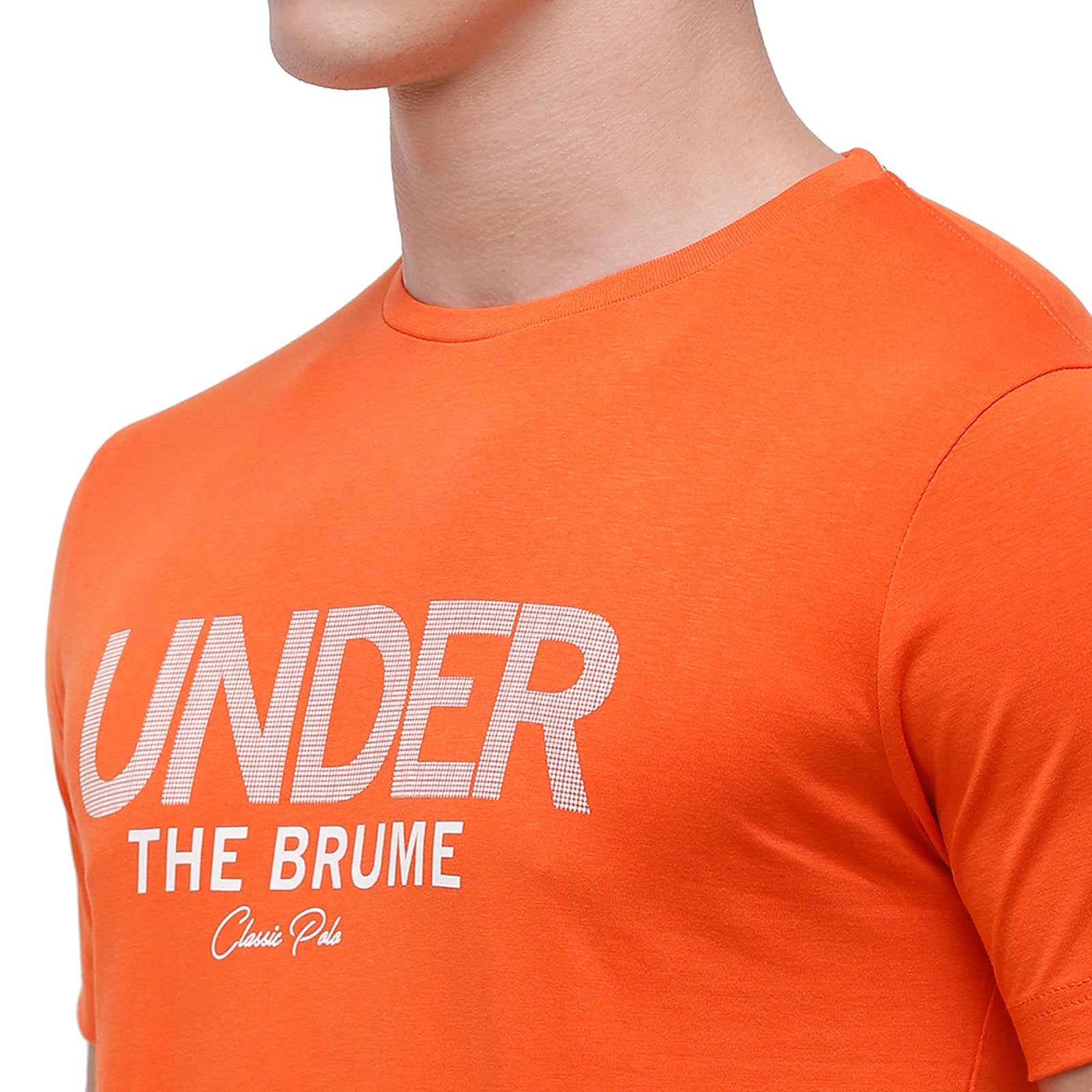 Classic polo Men's Round Neck Half Sleeve Orange 100% Cotton T-Shirt BALENO - 370 B SF C T-shirt Classic Polo 