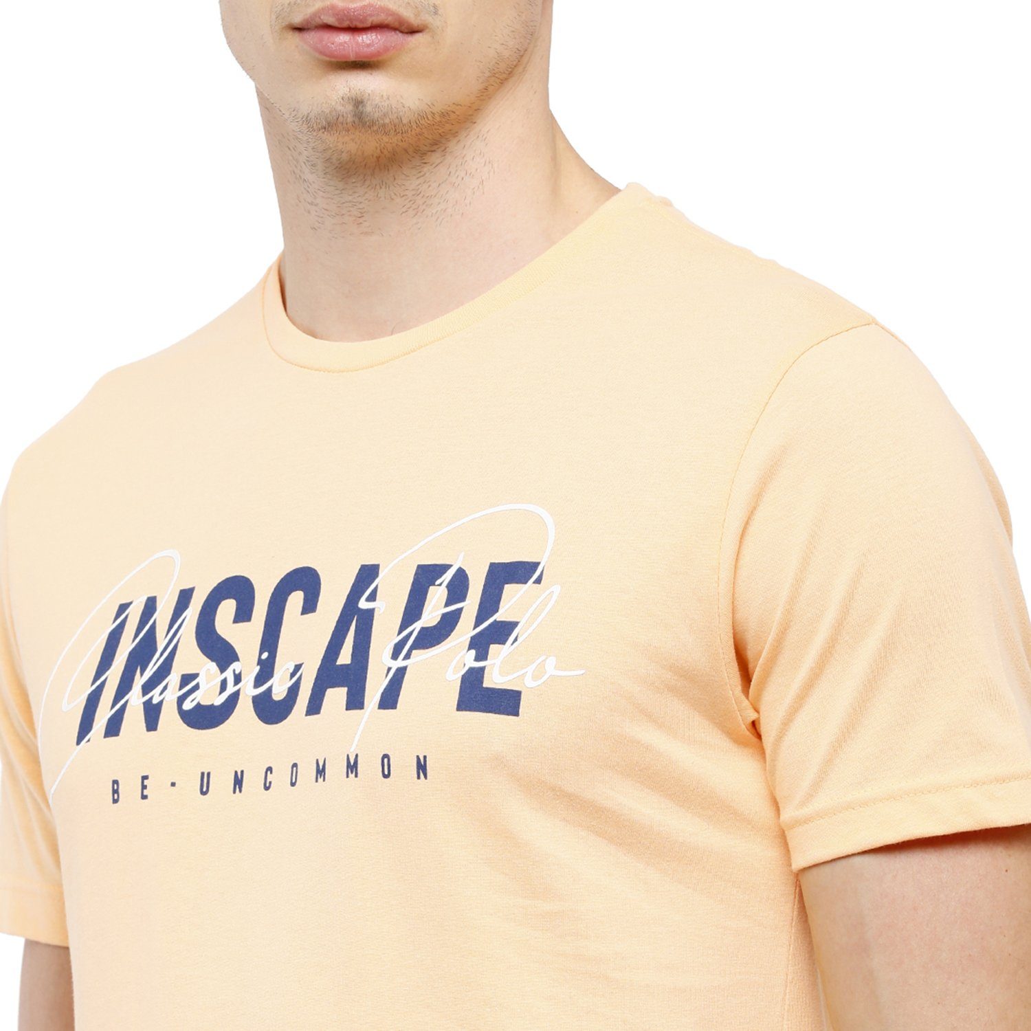 Classic Polo Men's Graphic Print Half Sleeve Round Neck Slim Fit Cotton Orange T Shirt BALENO - 381 A SF C T-shirt Classic Polo 