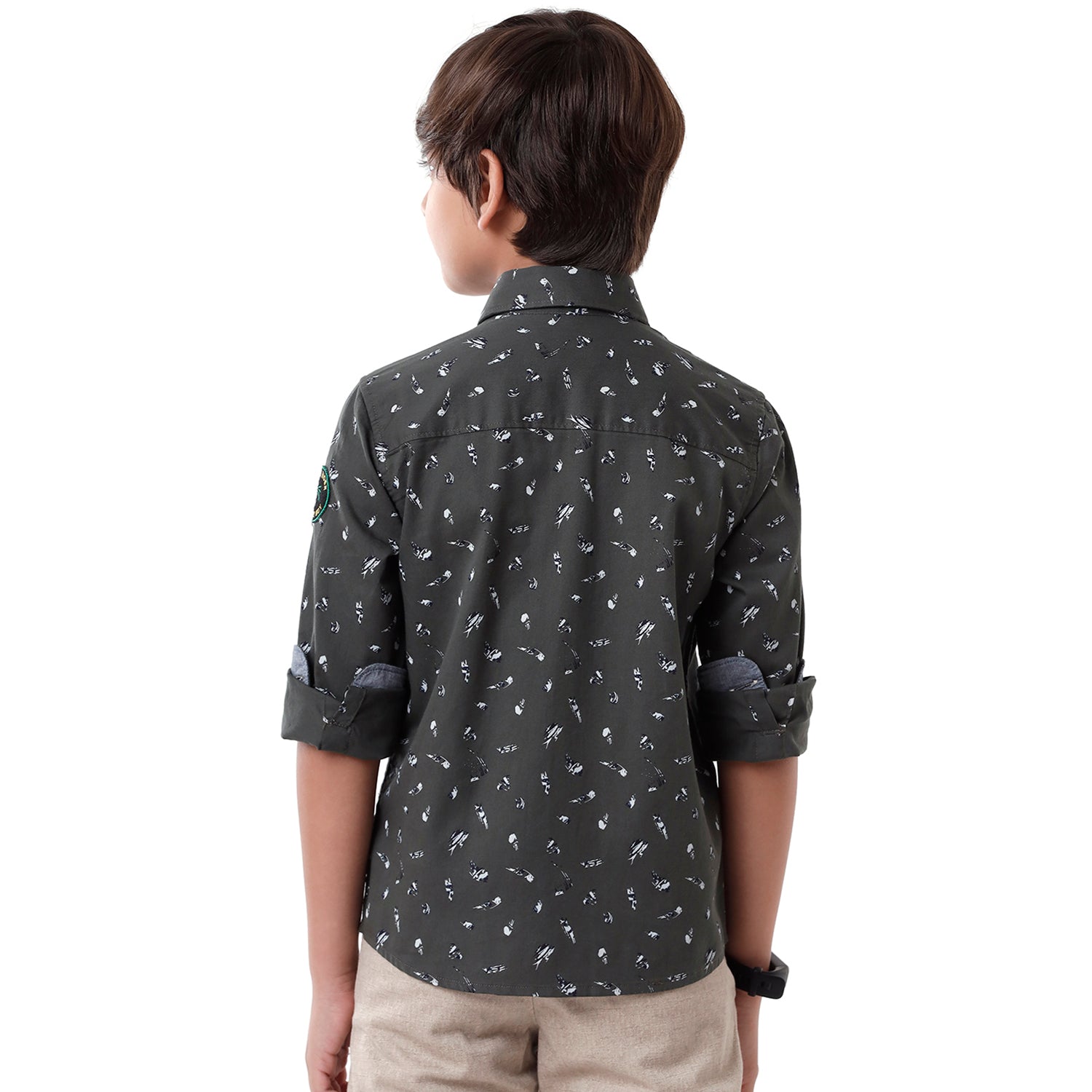 Classic Polo Bro Boys Printed Full Sleeve Slim Fit Dark Grey Color Shirt - BBSH S2 02 B Shirts Classic Polo 