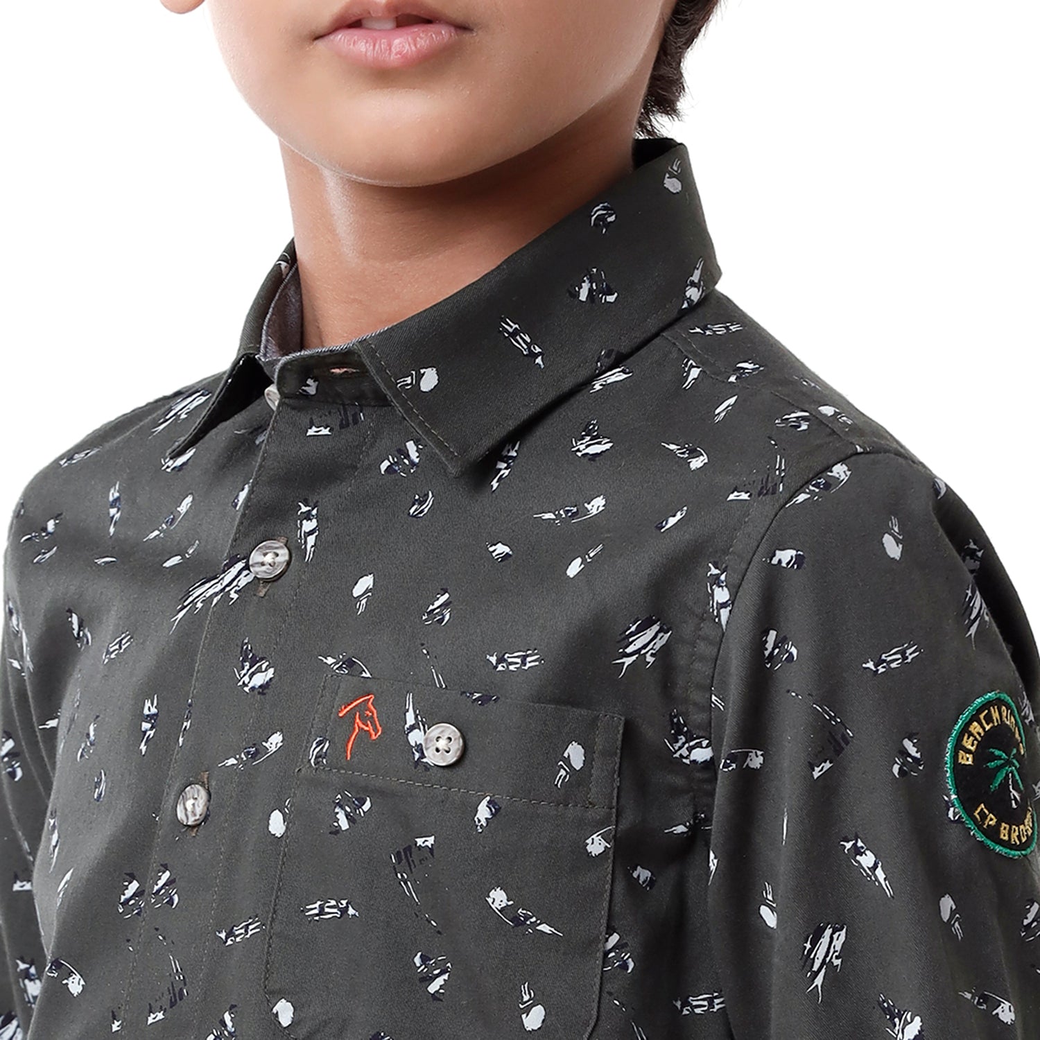 Classic Polo Bro Boys Printed Full Sleeve Slim Fit Dark Grey Color Shirt - BBSH S2 02 B Shirts Classic Polo 