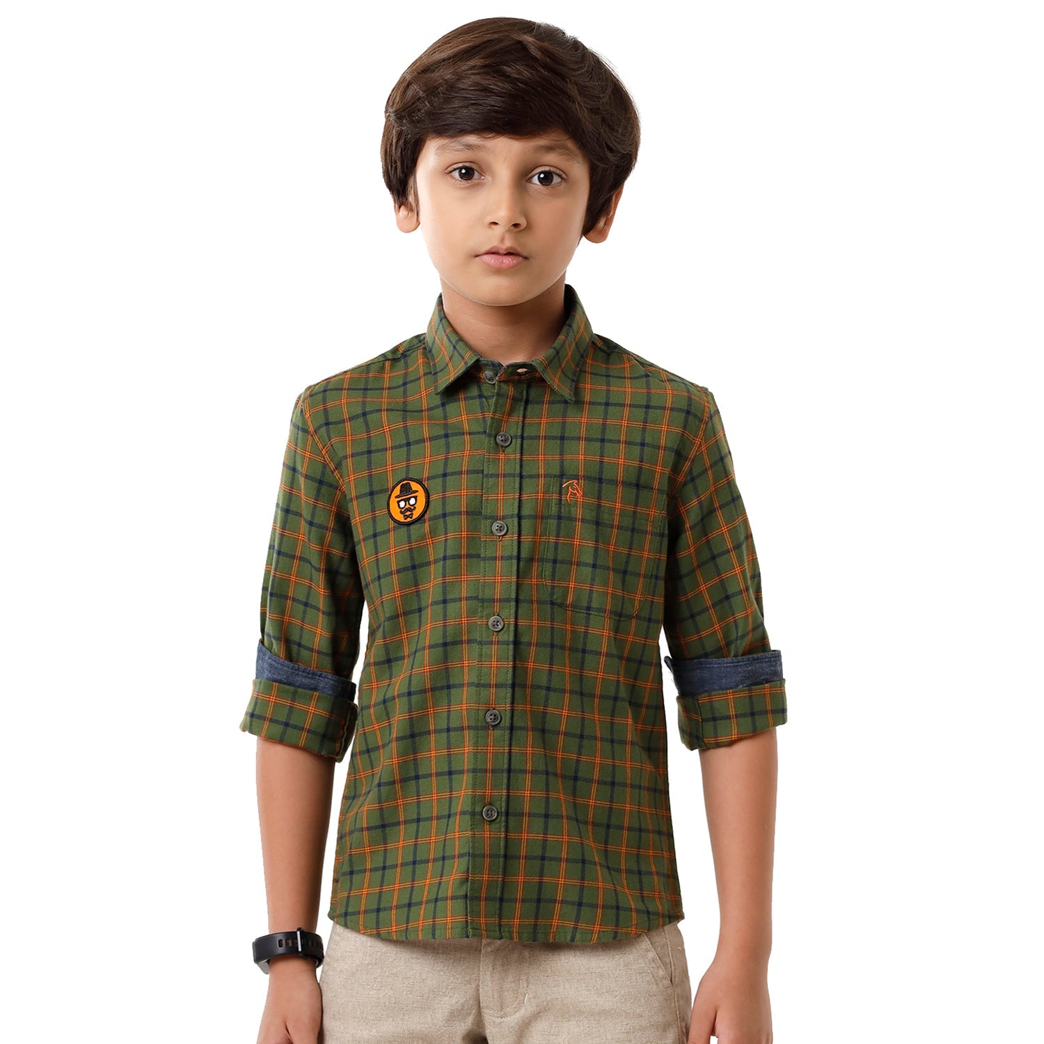Classic Polo Bro Boys Checked Full Sleeve Slim Fit Green Color Shirt - BBSH S2 09 A Shirts Classic Polo 