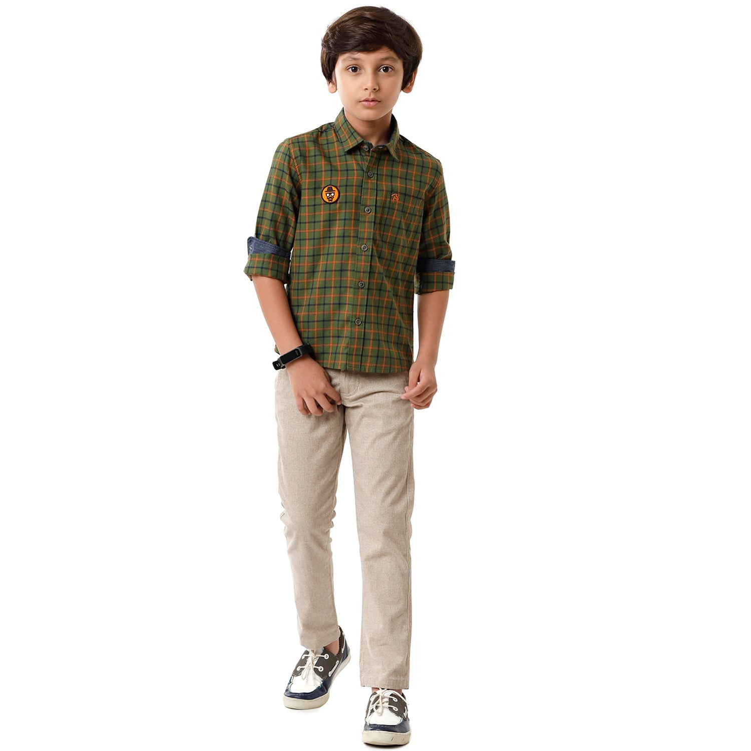 Classic Polo Bro Boys Checked Full Sleeve Slim Fit Green Color Shirt - BBSH S2 09 A Shirts Classic Polo 