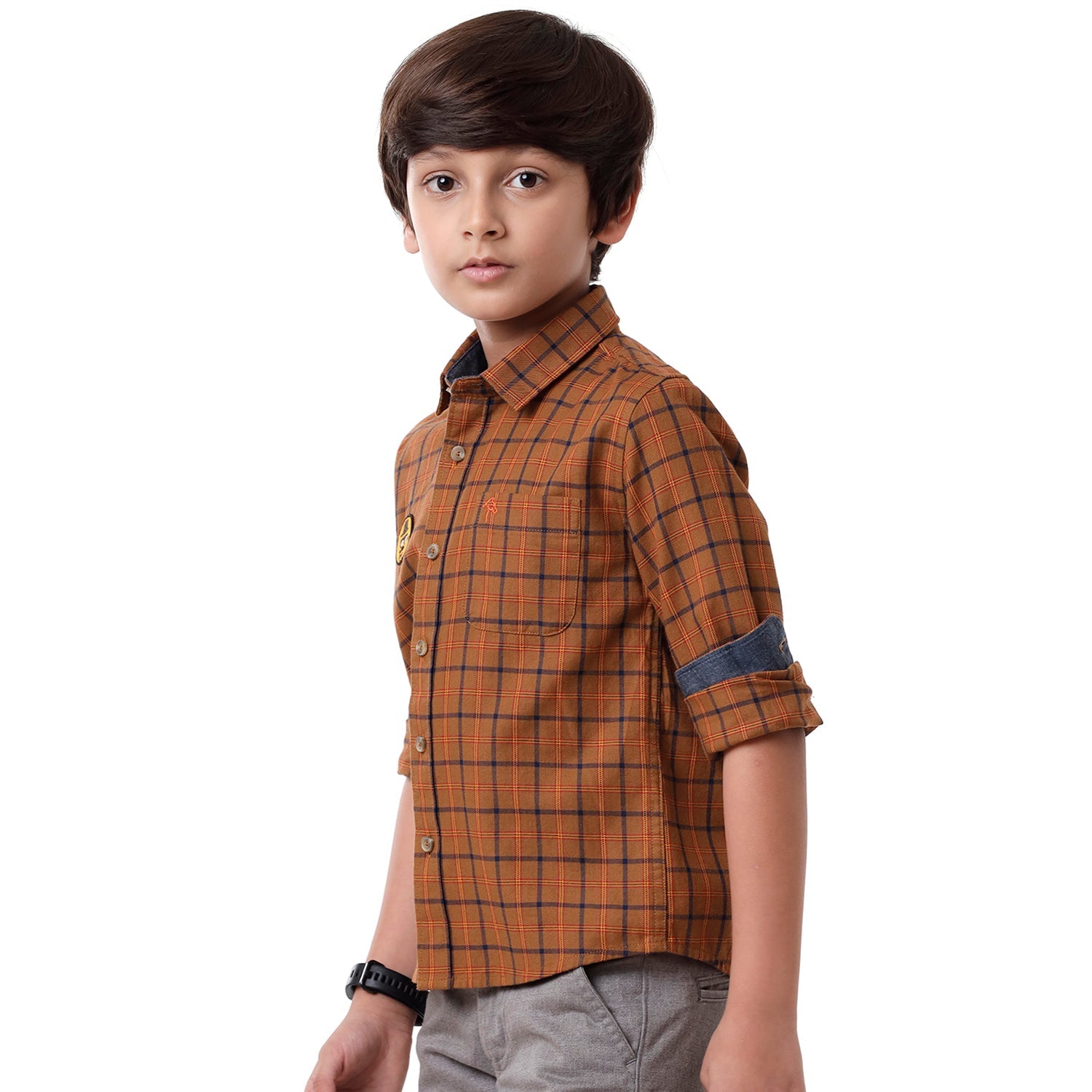 Classic Polo Bro Boys Checked Full Sleeve Slim Fit Maroon Color Shirt - BBSH S2 09 B Shirts Classic Polo 