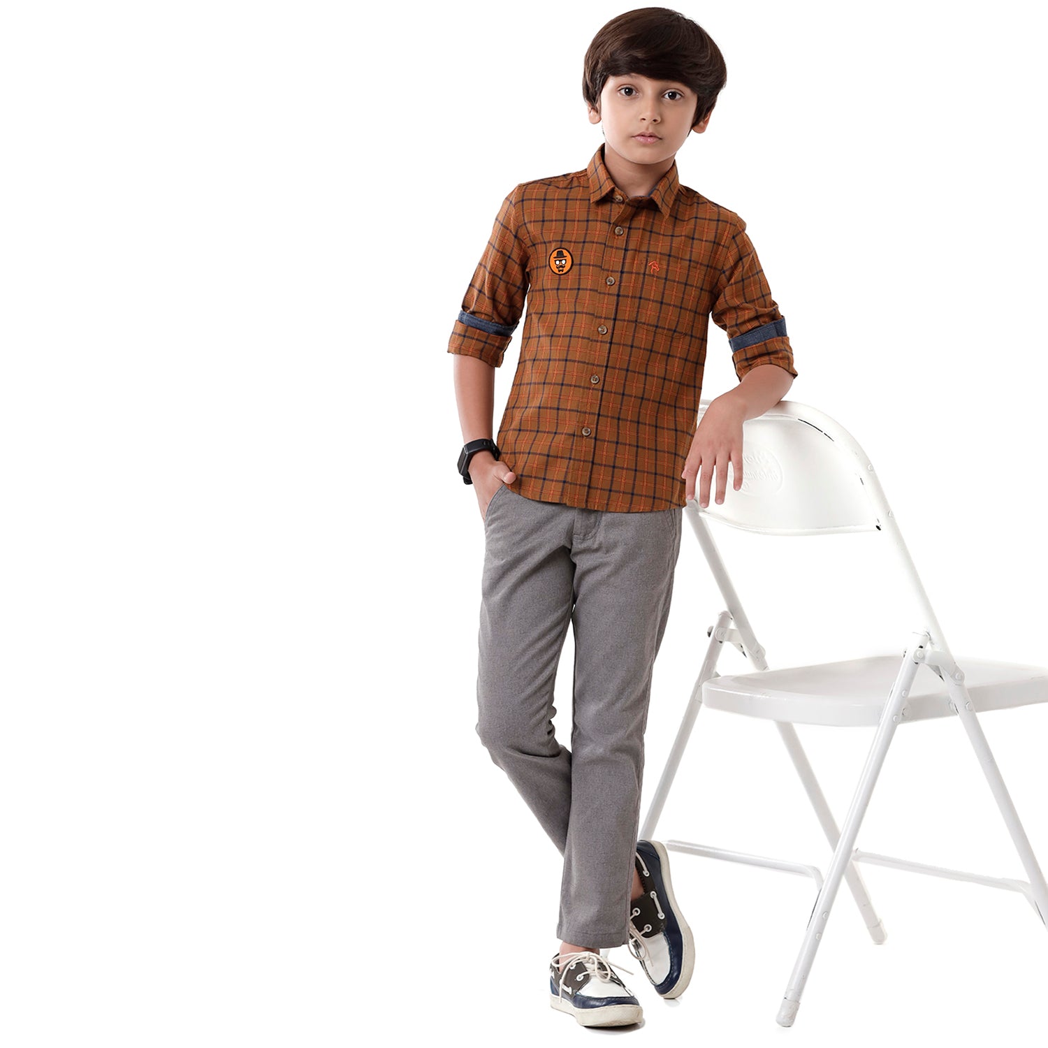 Classic Polo Bro Boys Checked Full Sleeve Slim Fit Maroon Color Shirt - BBSH S2 09 B Shirts Classic Polo 