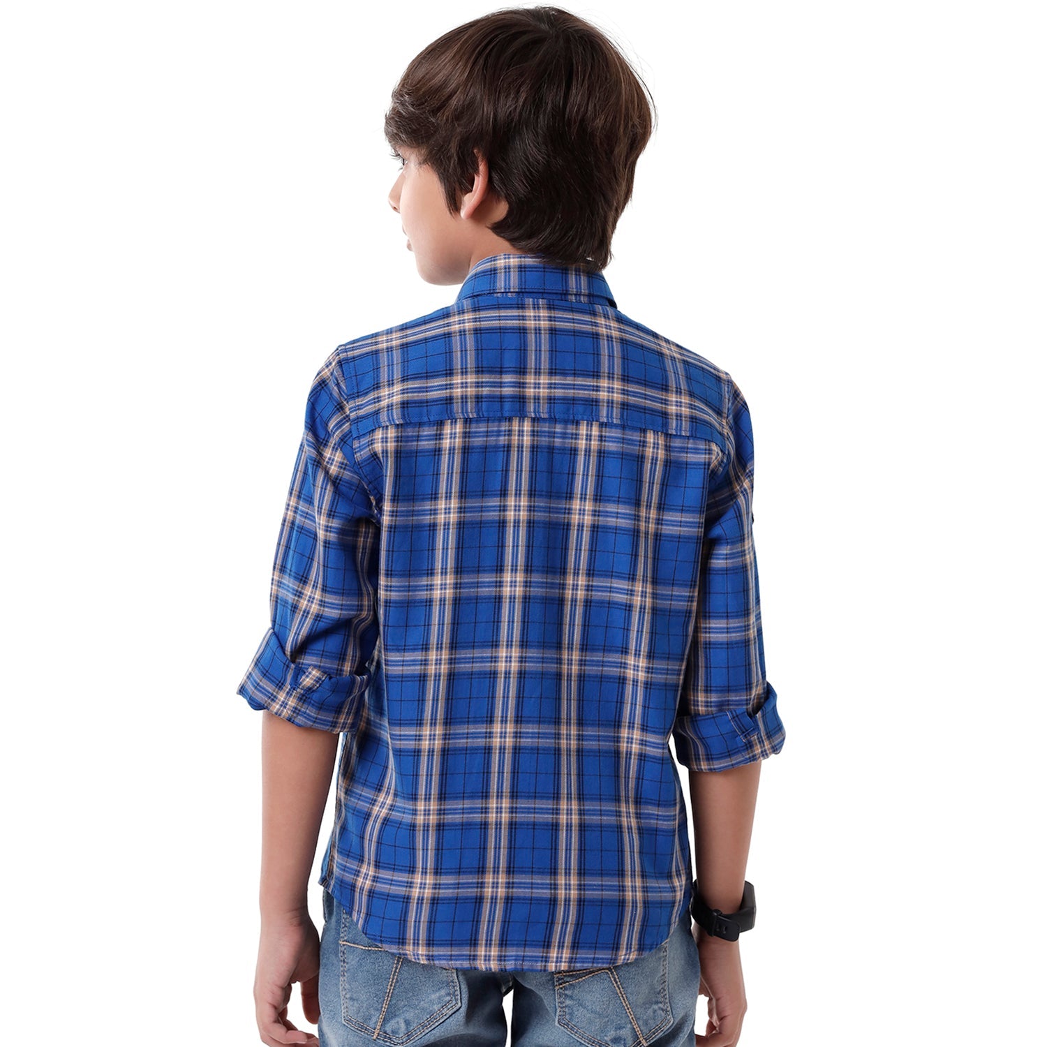 Classic Polo Bro Boys Checked Full Sleeve Slim Fit Blue Color Shirt - BBSH S2 28 B Shirts Classic Polo 